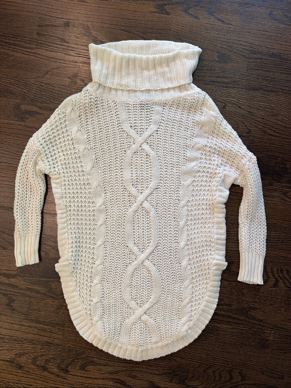 Express Cream Cable Knit Turtleneck Sweater